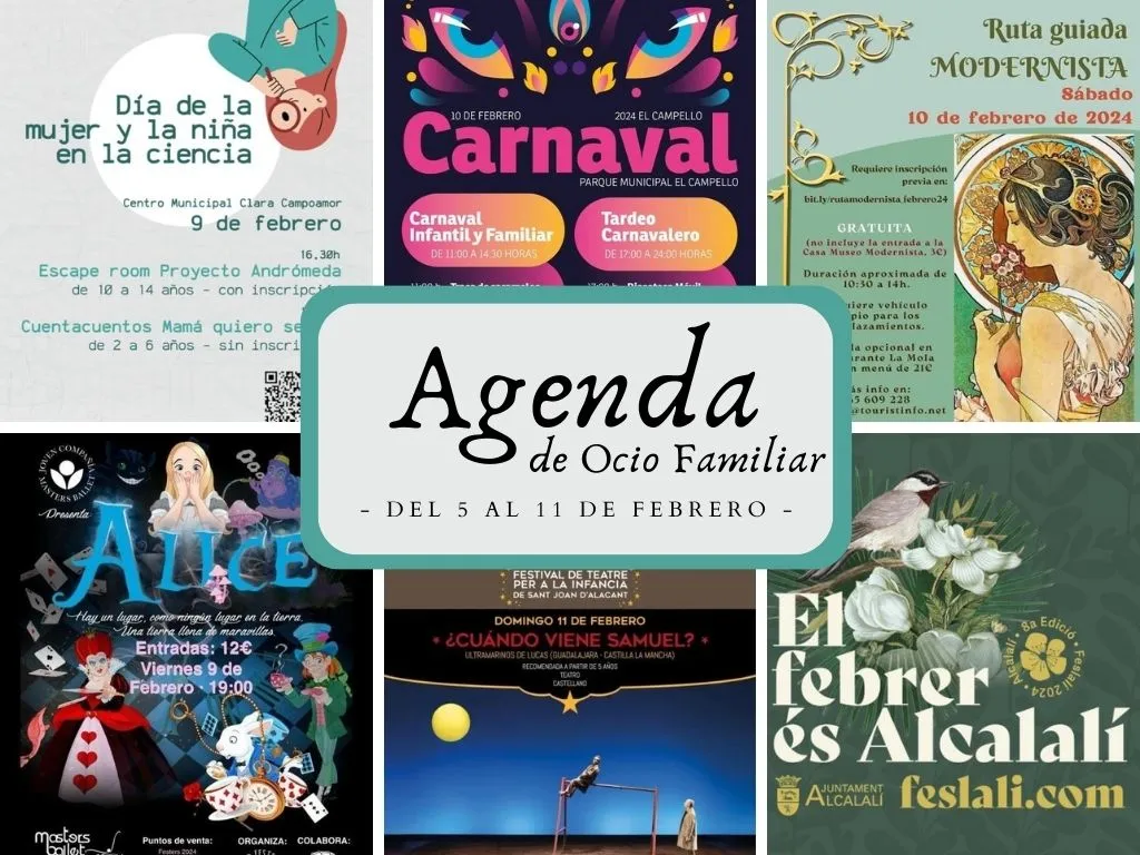 actividades del 5 al 11 de febrero en Alicante Agenda ocio cultural niños
