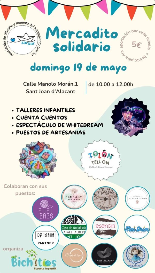 Mercadillo Solidario Bichitos Zarpar Sant Joan