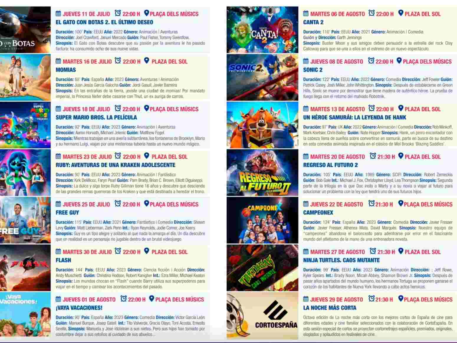 Cine de verano La Nucía 2024