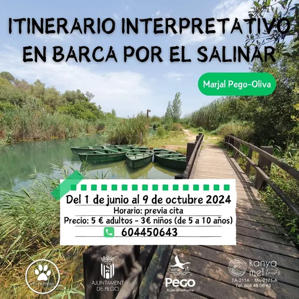 itinerario interpretativo en barca salinar pego