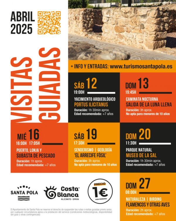 visitas guiadas Santa Pola Abril 2025