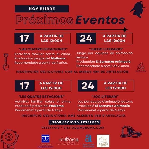 Actividades MuBoMa Noviembre 2024 Alcoy Alicante