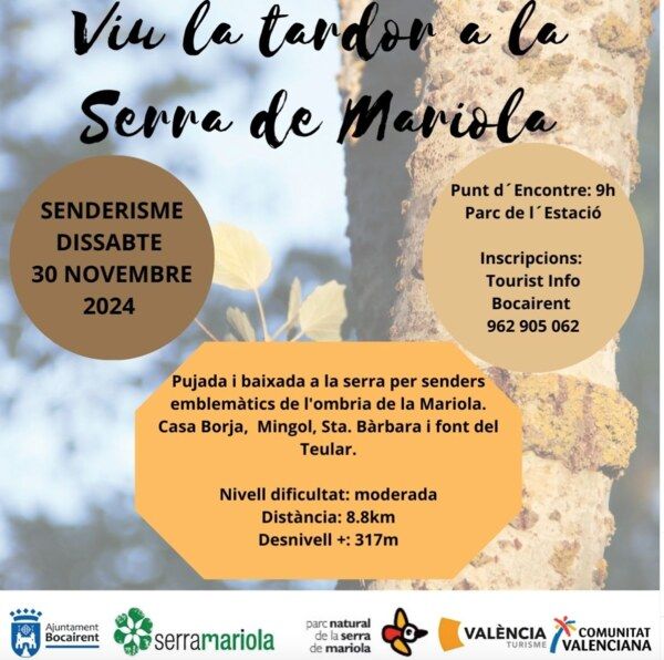 ruta guiada sierra de mariola otoño