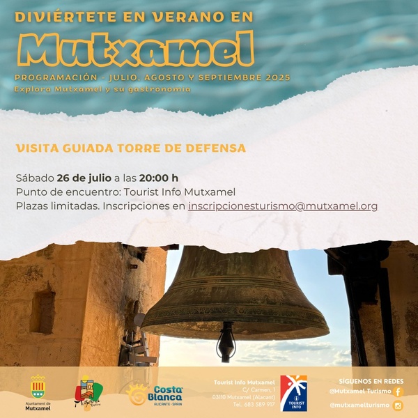 visita torre defensa mutxamel 26 julio 2025