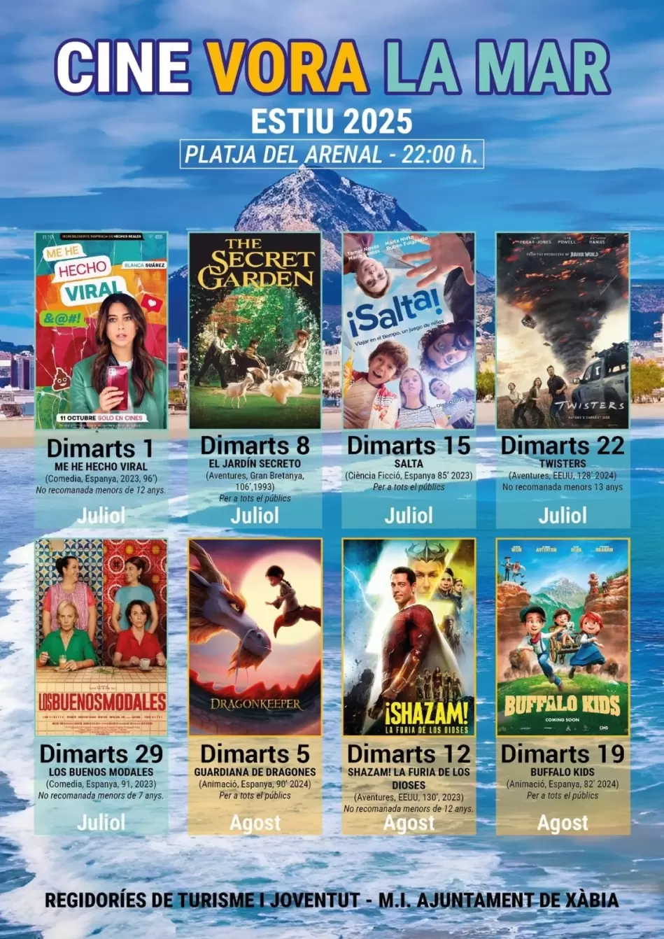 cine verano Jávea 2025 Cine Vora la mar 2025