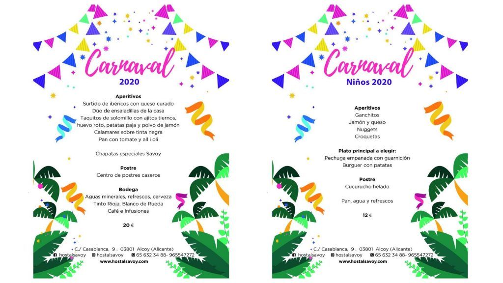 alcoy en febrero menu carnaval