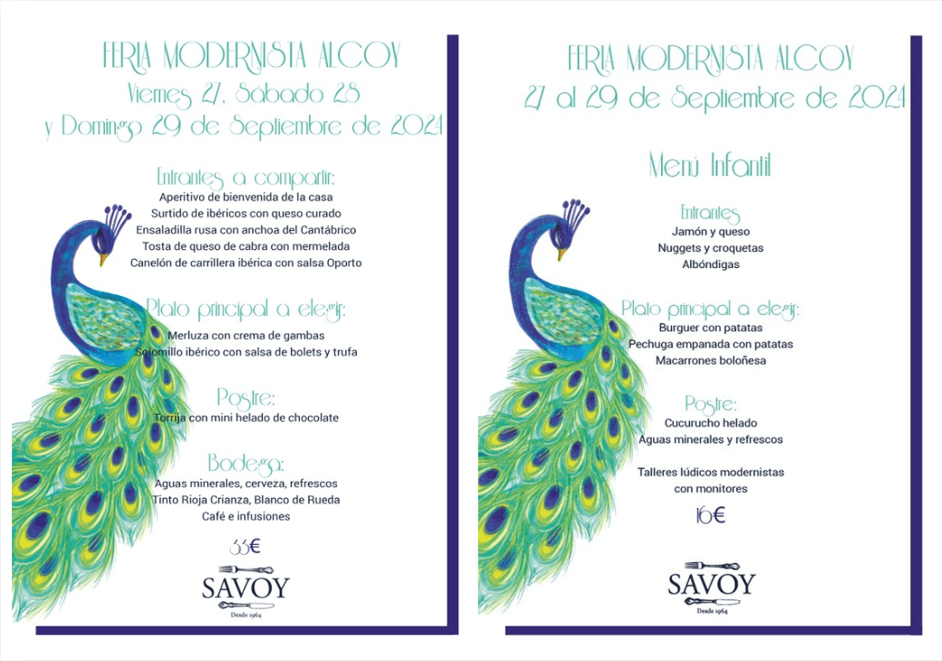 Restaurante Savoy Menu Feria Modernista