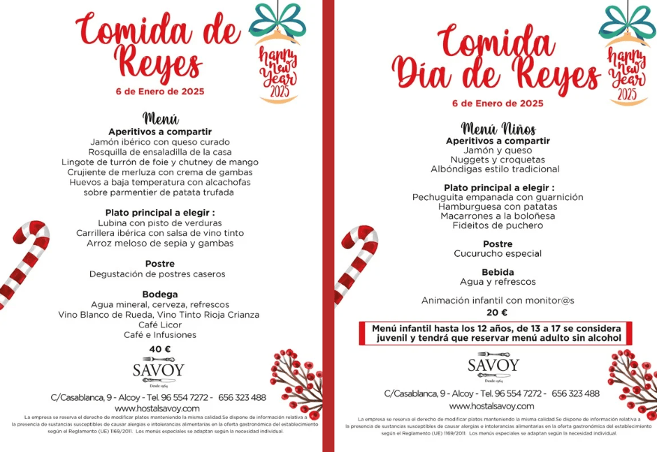 Comida de Reyes Magos Savoy 2025