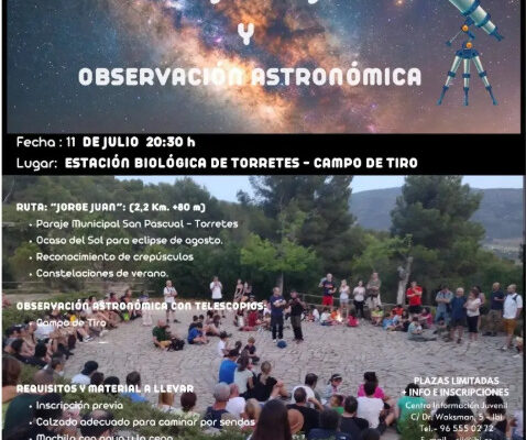 ruta nocturna observacion astronomica Ibi