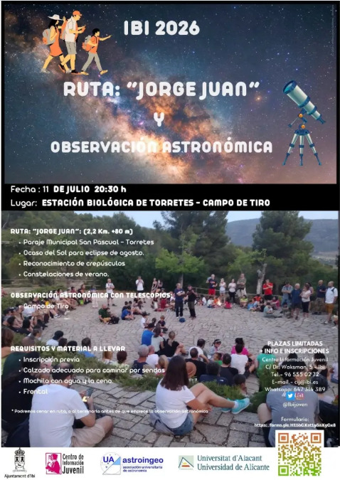ruta nocturna observacion astronomica Ibi