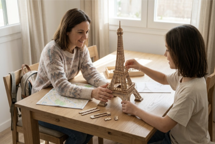 Construir torre eiffel en familia